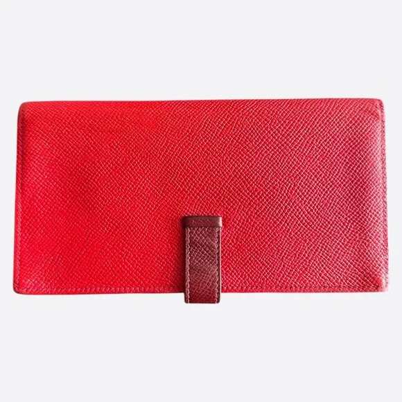 Hermes Red Epsom Bearn Wallet